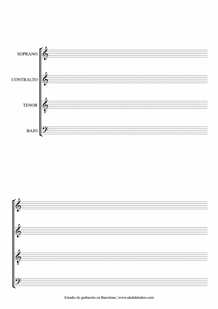 plantilla de pentagramas de coro