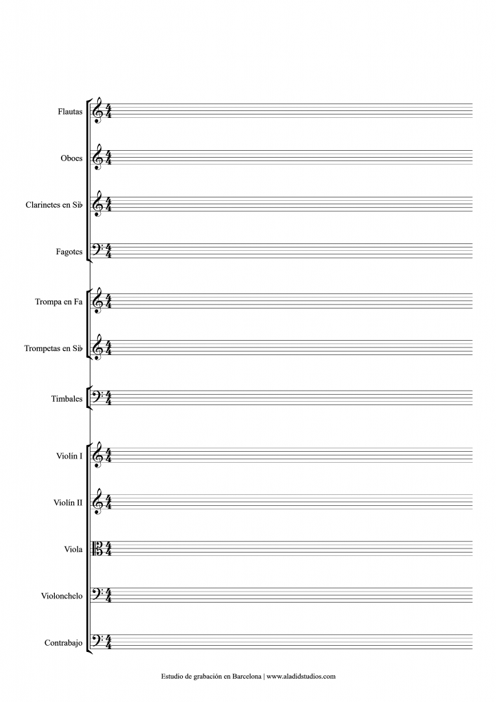 plantilla de pentagramas para orquesta